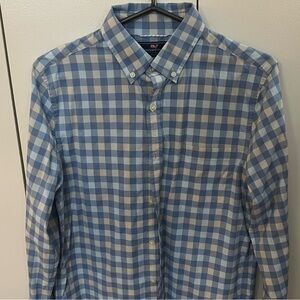 Vineyard Vines Men’s Slim Fit Performance Murray Shirt Blue White Check Size S